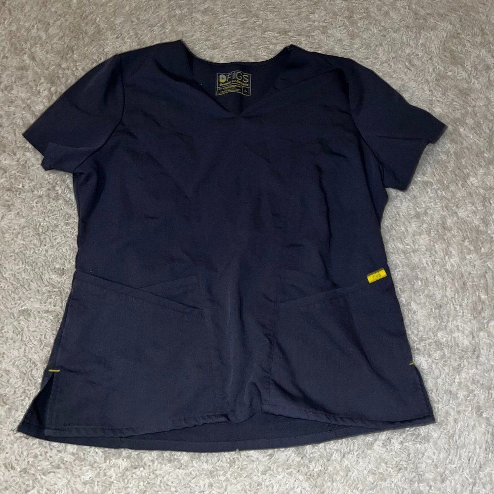 figs grey scrub top size large